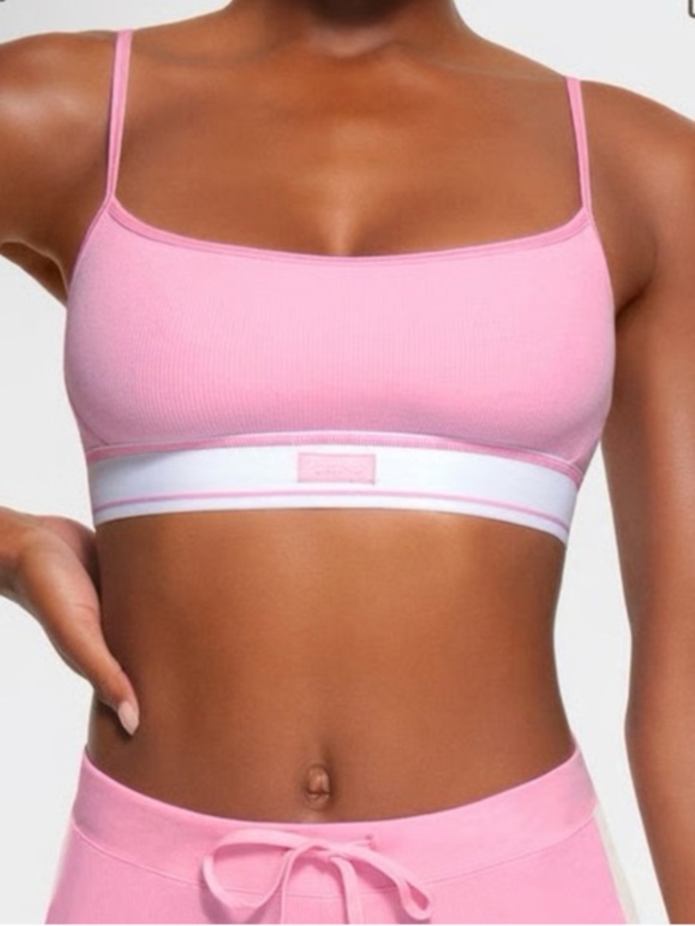 Like New SKIMS Cotton Rib Scoop Bralette Bubble Gum size 2X
